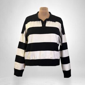 The Drop Women's Joan Splitneck Polo Long Sleeve Sweater, NEW! Size 3X